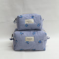 Quilted Striped Cotton Pouch